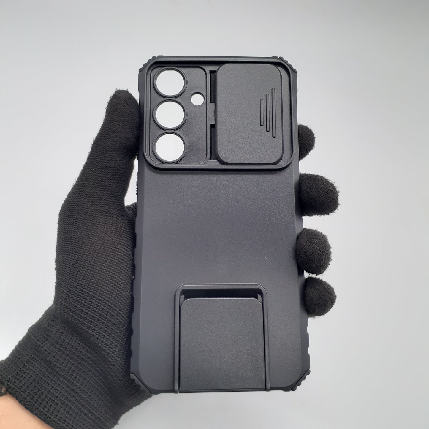 Samsung S24 FE Heavy Duty Shockproof Case Sliding Camera Protection Integrated Kickstand Hands-Free Viewing
