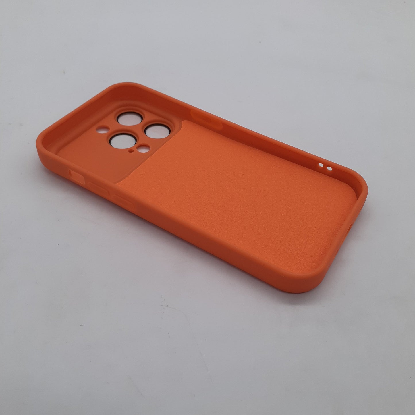 iPhone 14 Pro Orange Back Case - Slim Fit Protective Silicone Phone Cover