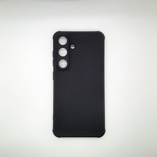Samsung S24 Carbon Fiber texture Hard Rubber armour back cover shock-porof case