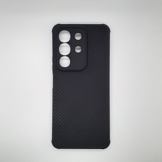 Vivo Y29 Carbon Fiber texture Hard Rubber armour back cover shock-porof case