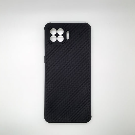 OPPO F17 Pro Carbon Fiber texture Hard Rubber armour back cover shock-porof case
