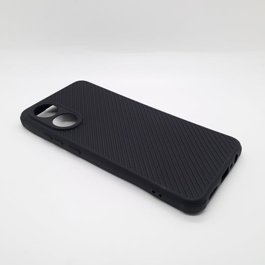 OPPO A78 Carbon Fiber texture Hard Rubber armour back cover shock-porof case
