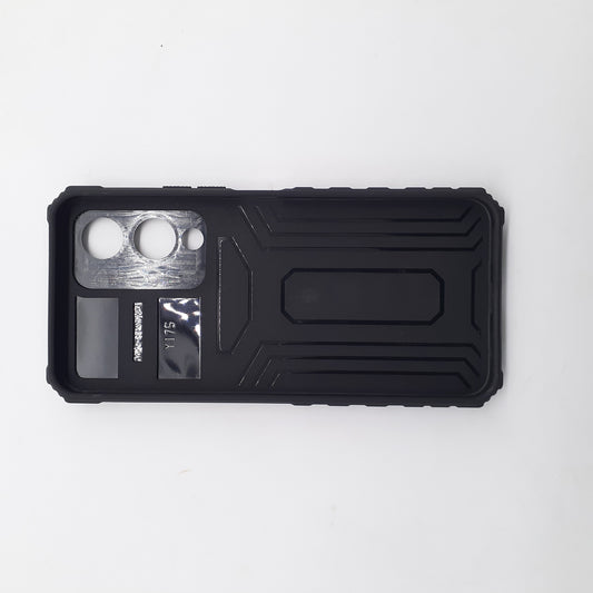 KEYSION Shockproof Armor Case Vivo Y17S Slide Camera Lens Protection Kickstand Back Cover Heavy Duty