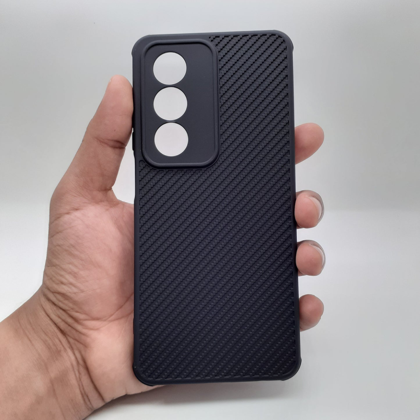 OPPO A3 Pro Carbon Fiber texture Hard Rubber armour back cover shock-porof case