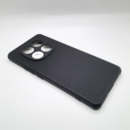 Redmi Note 14 Pro 4G Carbon Fiber texture Hard Rubber armour back cover shock-porof case