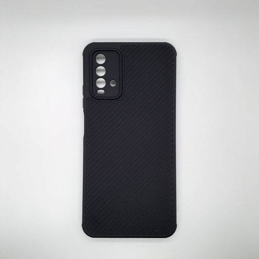 Redmi 9T Carbon Fiber texture Hard Rubber armour back cover shock-porof case