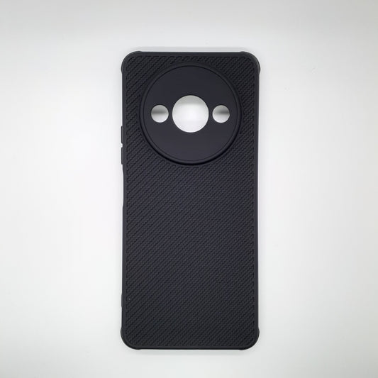Redmi A3 Carbon Fiber texture Hard Rubber armour back cover shock-porof case