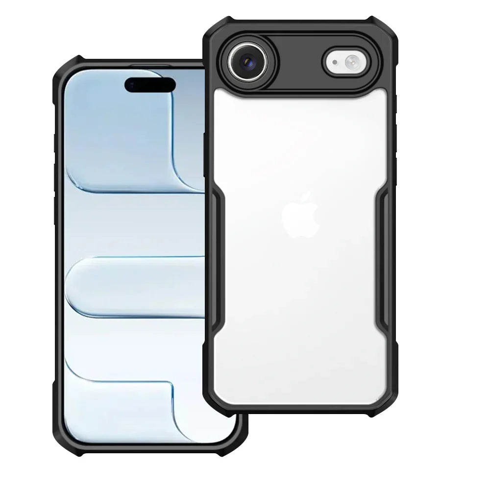 iPhone 17 Air Shockproof Matte Black Border Aly Camera lens Protection back cover Case