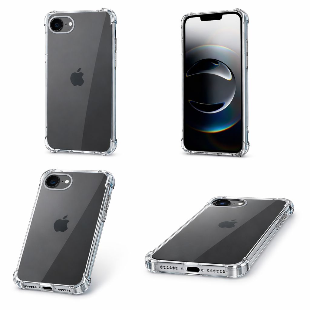 iPhone 16e Clear Anti-Shock Case Heavy Duty Corner Bumper Cover