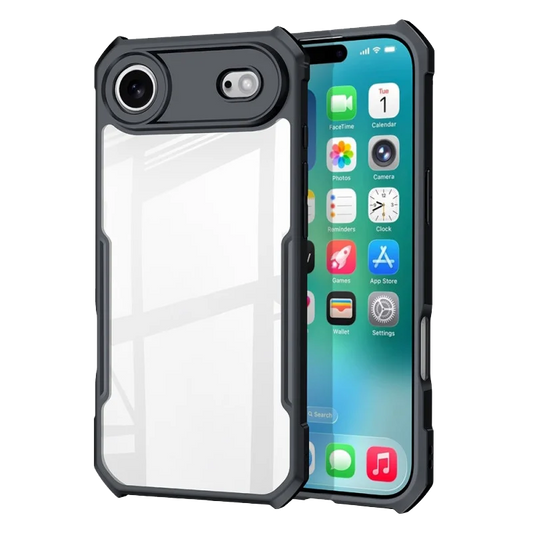 iPhone 17 Air Shockproof Matte Black Border Aly Camera lens Protection back cover Case