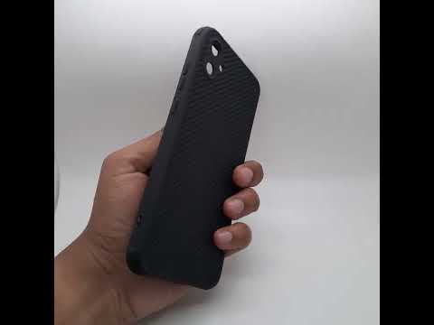 Samsung A04e Carbon Fiber texture Hard Rubber armour back cover shock-porof case