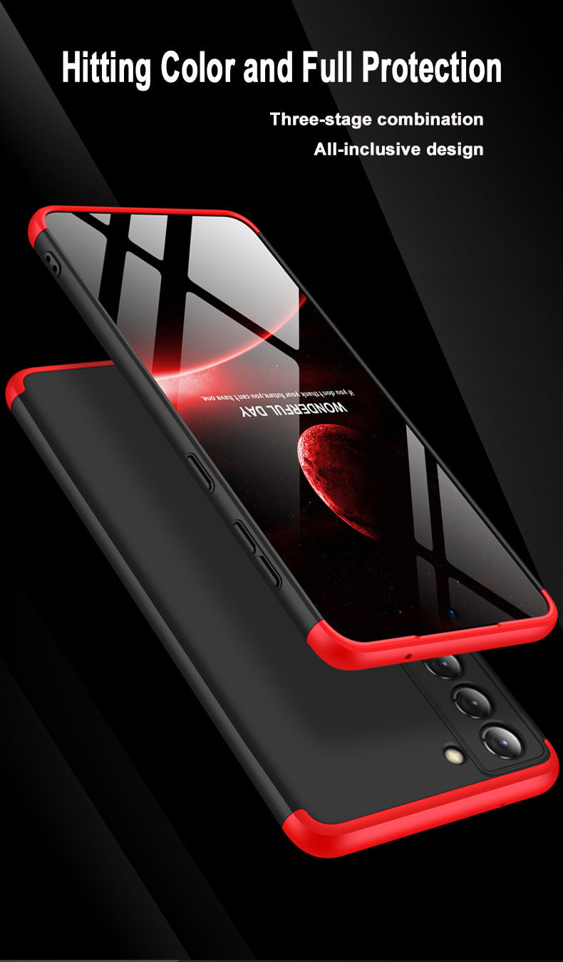 LEEKA Samsung S21 FE Full 3in1 Cover 360º Shockproof Armour Hard Matte PC Case