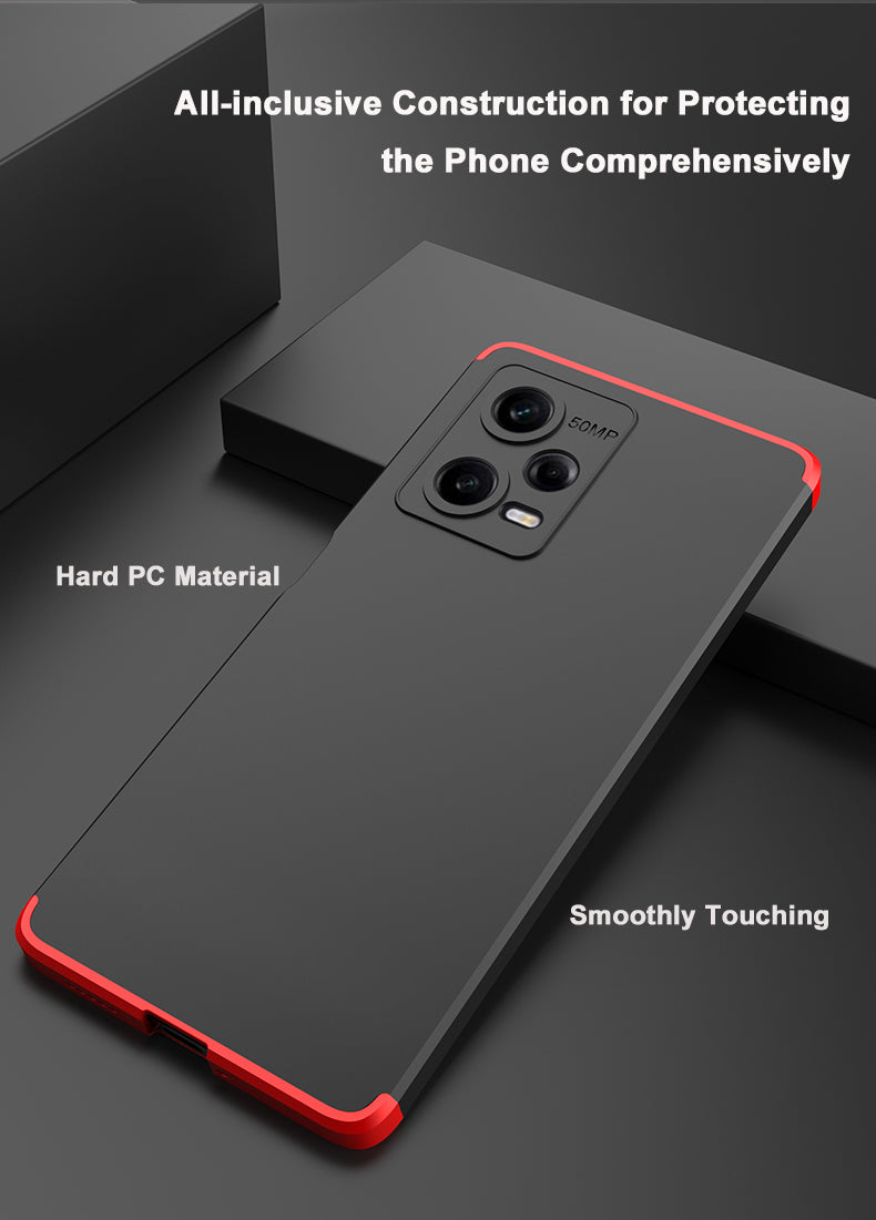 LEEKA Redmi Note 12 Pro Full 3in1 Cover 360º Shockproof Armour Hard Matte PC Case