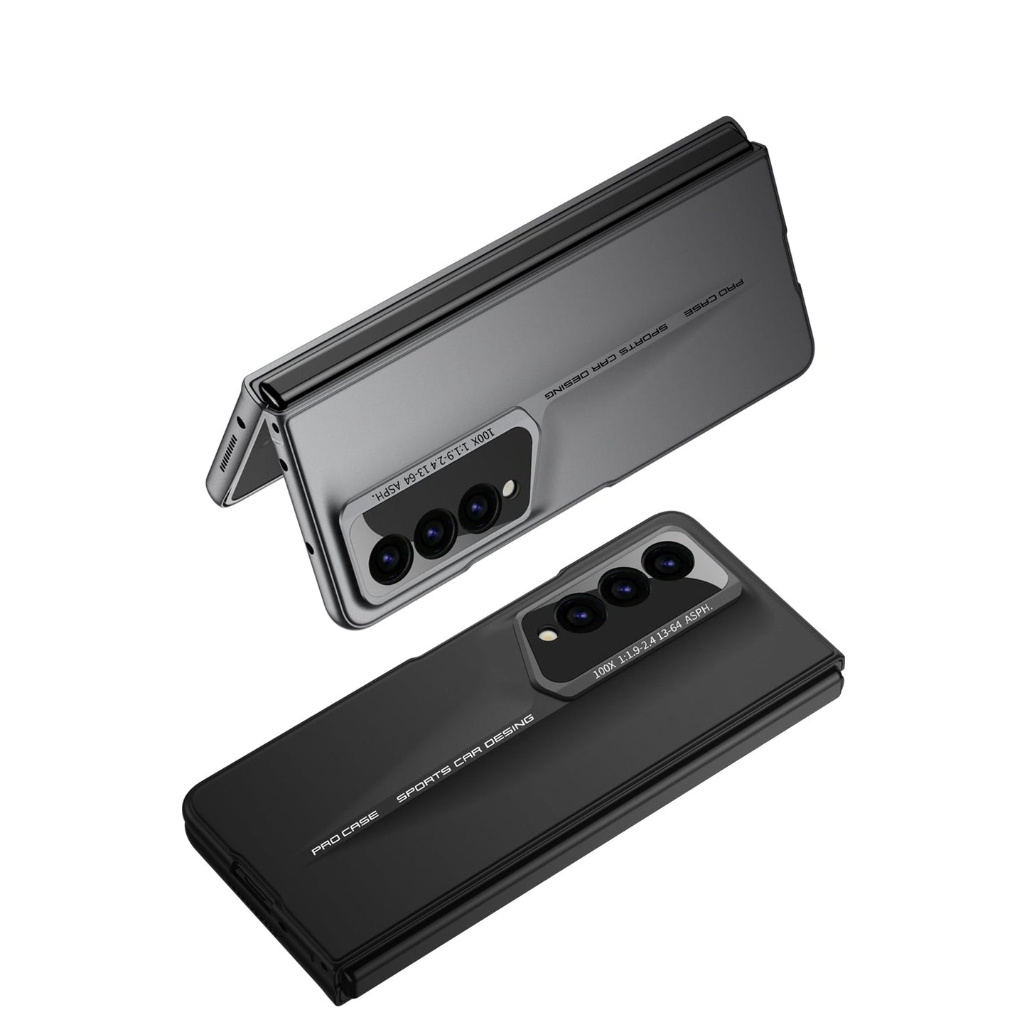 LEEKA Samsung Z Fold 4 case with Super Luxury Sport car fiber Pro case design with free inbuilt Screen Protector