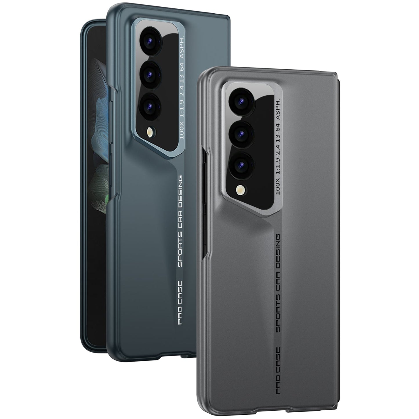 LEEKA Samsung Z Fold 3 case with Super Luxury Sport car fiber Pro case design with free inbuilt Screen Protector