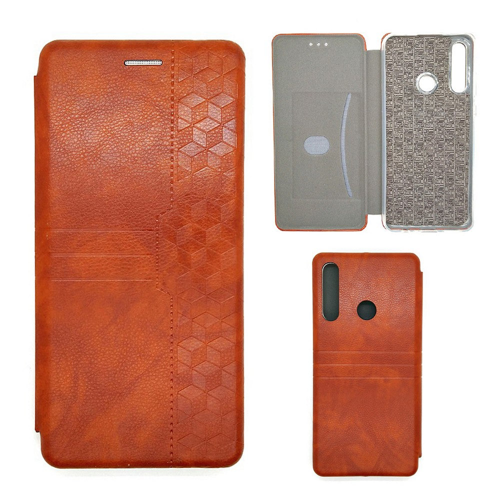 Huawei Y6p Leather Pouch Case Premium Leather texture full cover