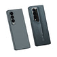 LEEKA Samsung Z Fold 4 case with Super Luxury Sport car fiber Pro case design with free inbuilt Screen Protector