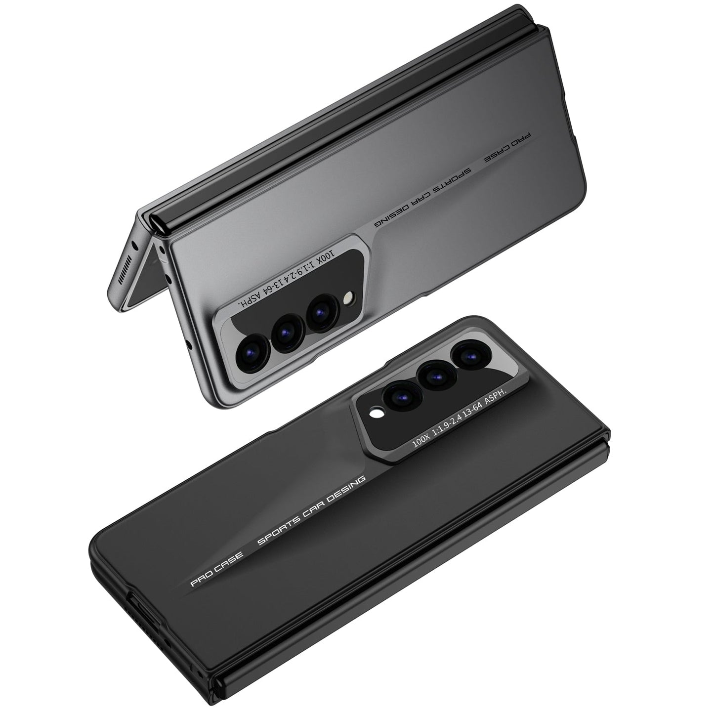 LEEKA Samsung Z Fold 3 case with Super Luxury Sport car fiber Pro case design with free inbuilt Screen Protector