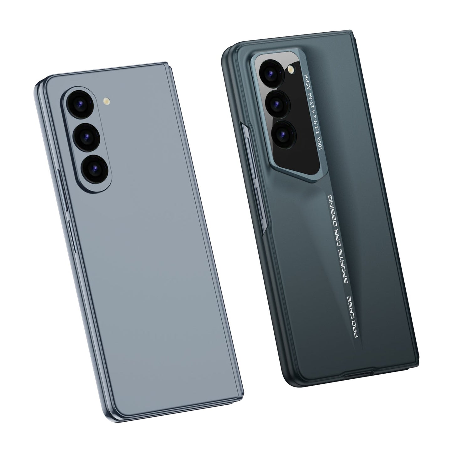 LEEKA Samsung Z Fold 5 case with Super Luxury Sport car fiber Pro case design with free inbuilt Screen Protector