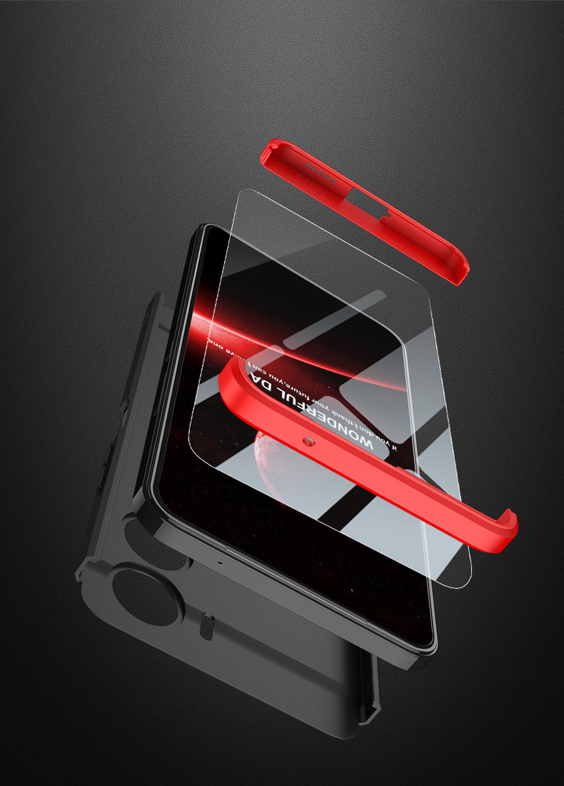 LEEKA Vivo Y16 Full 3in1 Cover 360º Shockproof Armour Hard Matte PC Case