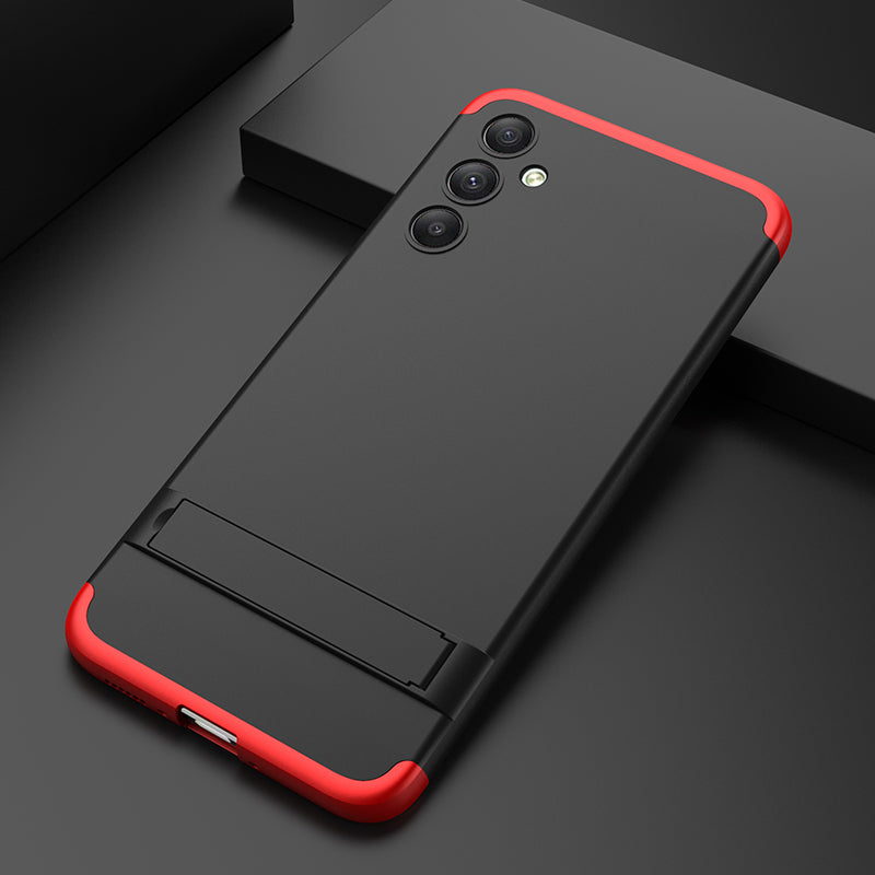 LEEKA Samsung A34 Full 3in1 Cover 360º Shockproof Armor Hard Matte PC Case with Stand