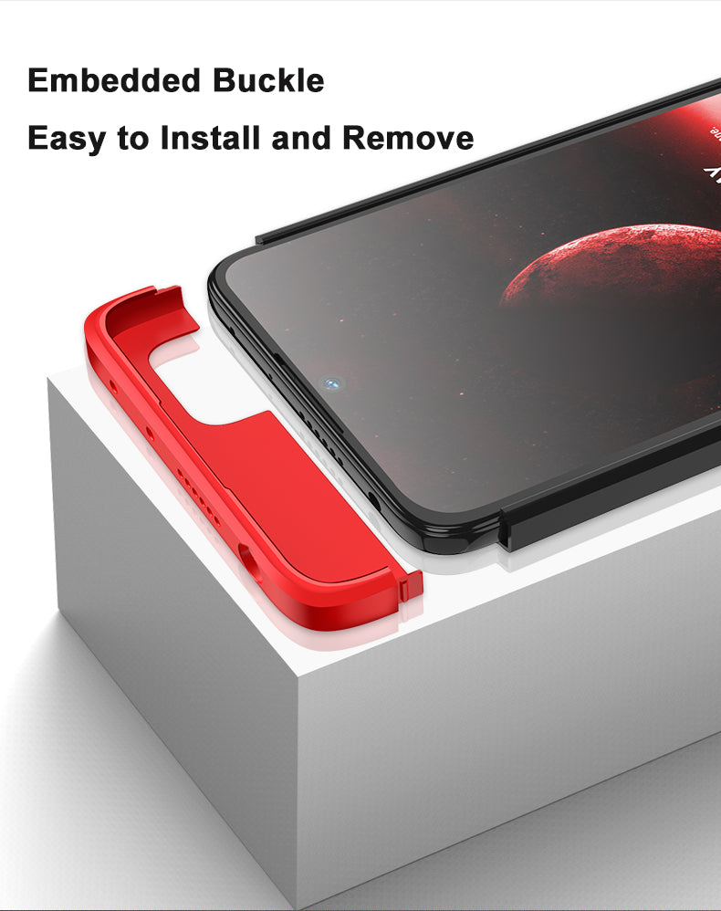LEEKA Redmi Note 12 Pro Full 3in1 Cover 360º Shockproof Armour Hard Matte PC Case