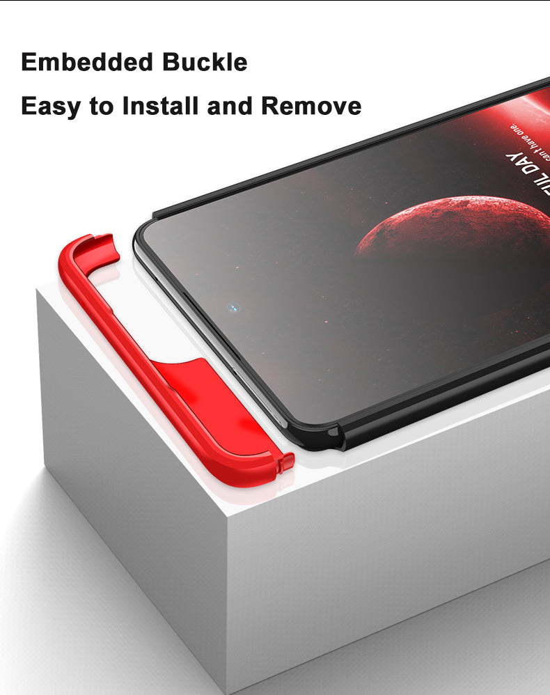 LEEKA Samsung A73 Full 3in1 Cover 360º Shockproof Armour Hard Matte PC Case