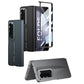 LEEKA Samsung Z Fold 5 case with Super Luxury Sport car fiber Pro case design with free inbuilt Screen Protector