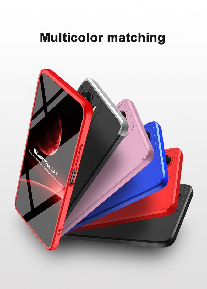 LEEKA Vivo Y16 Full 3in1 Cover 360º Shockproof Armour Hard Matte PC Case