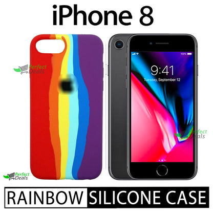 Latest Rainbow Silicone case for apple iPhone 8