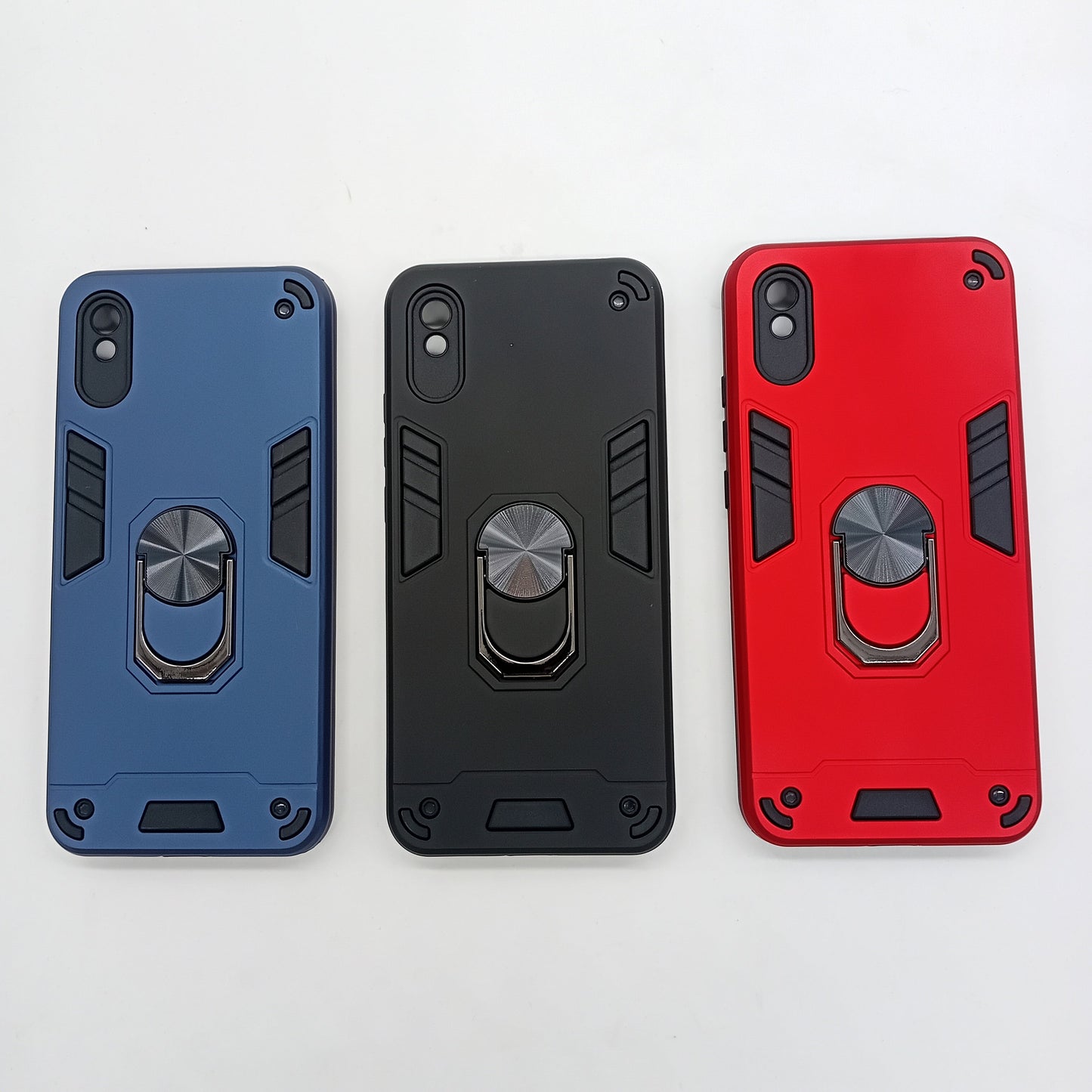 Redmi 9A Hard PC Case with Ring Holder - Shockproof Slim Cover