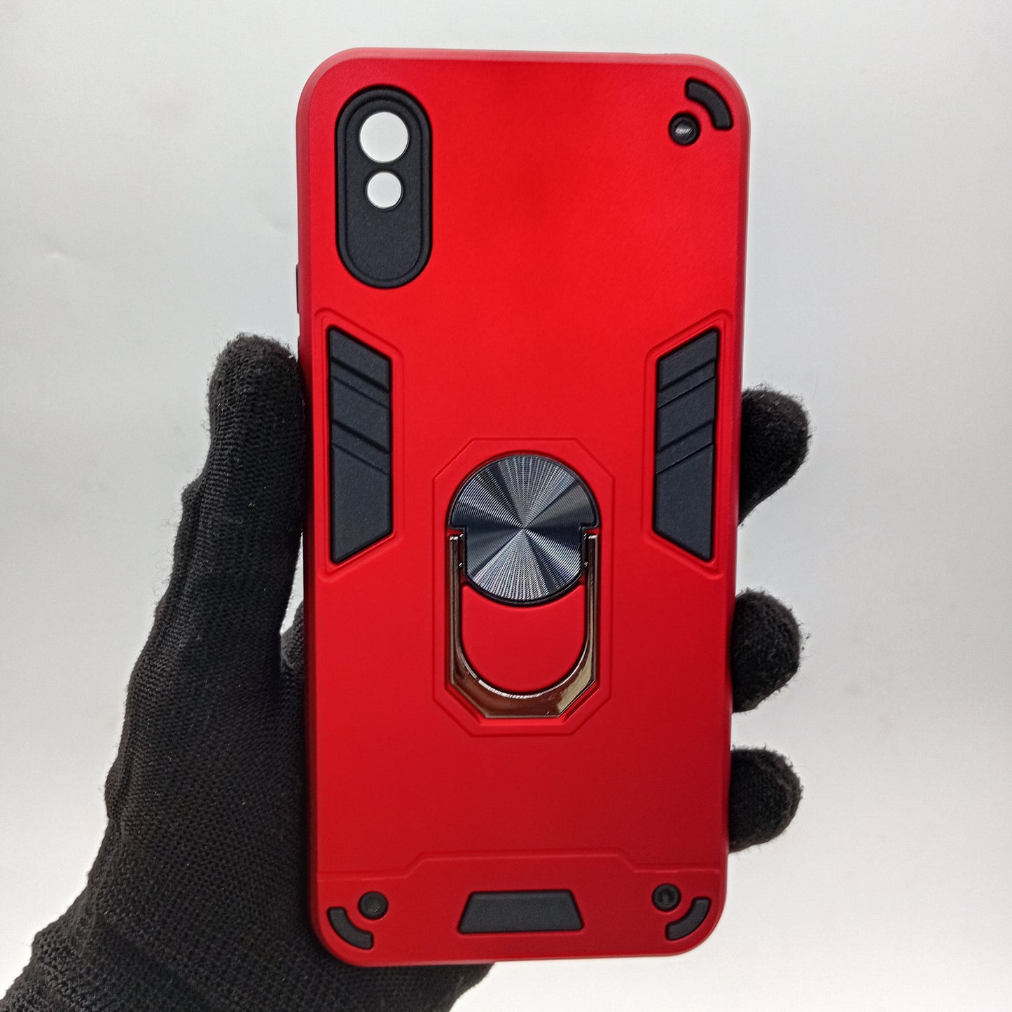 Redmi 9A Hard PC Case with Ring Holder - Shockproof Slim Cover