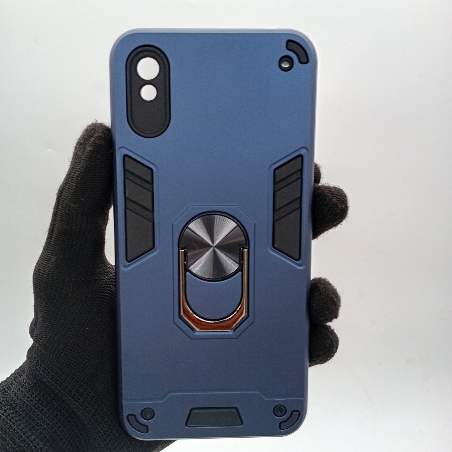 Redmi 9A Hard PC Case with Ring Holder - Shockproof Slim Cover