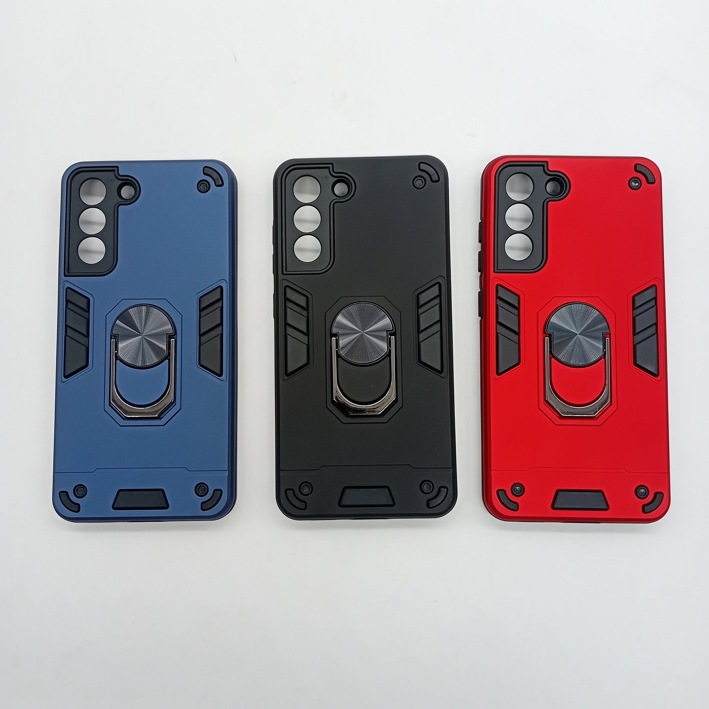 Samsung S21 FE Hard PC Case: Shockproof Slim Cover with Ring Holder