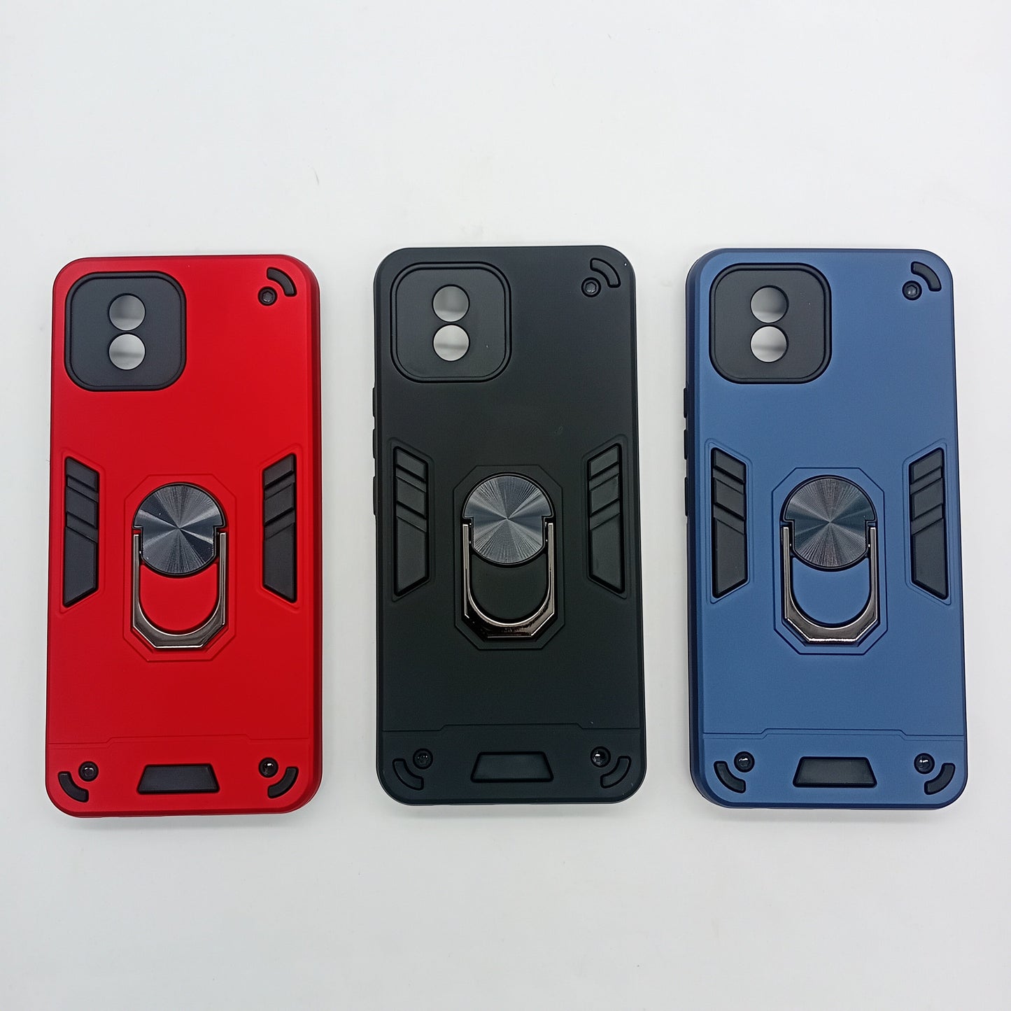 Vivo Y02 Hard PC Shockproof Case with Ring Holder