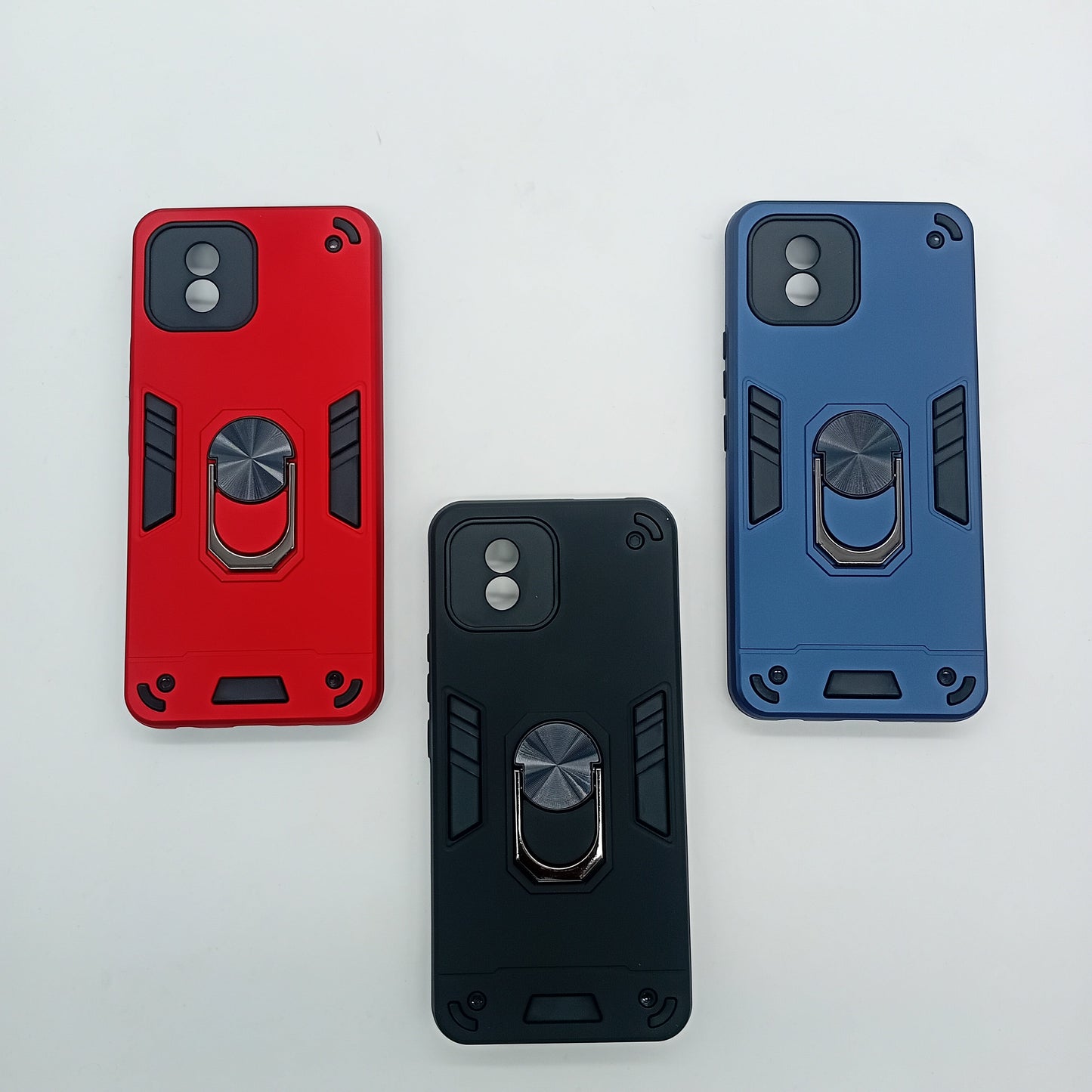 Vivo Y02 Hard PC Shockproof Case with Ring Holder