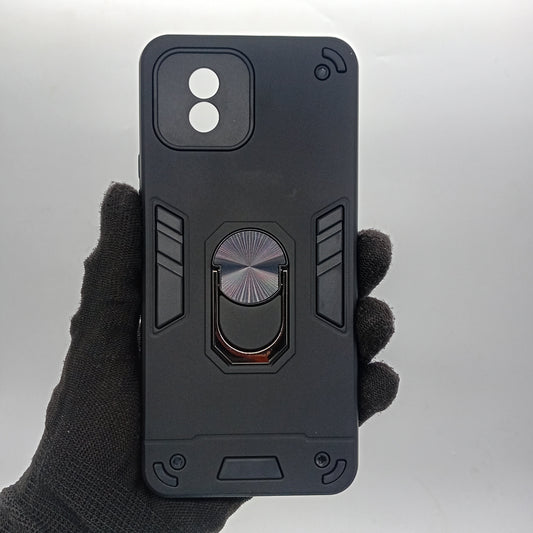 Vivo Y02 Hard PC Shockproof Case with Ring Holder