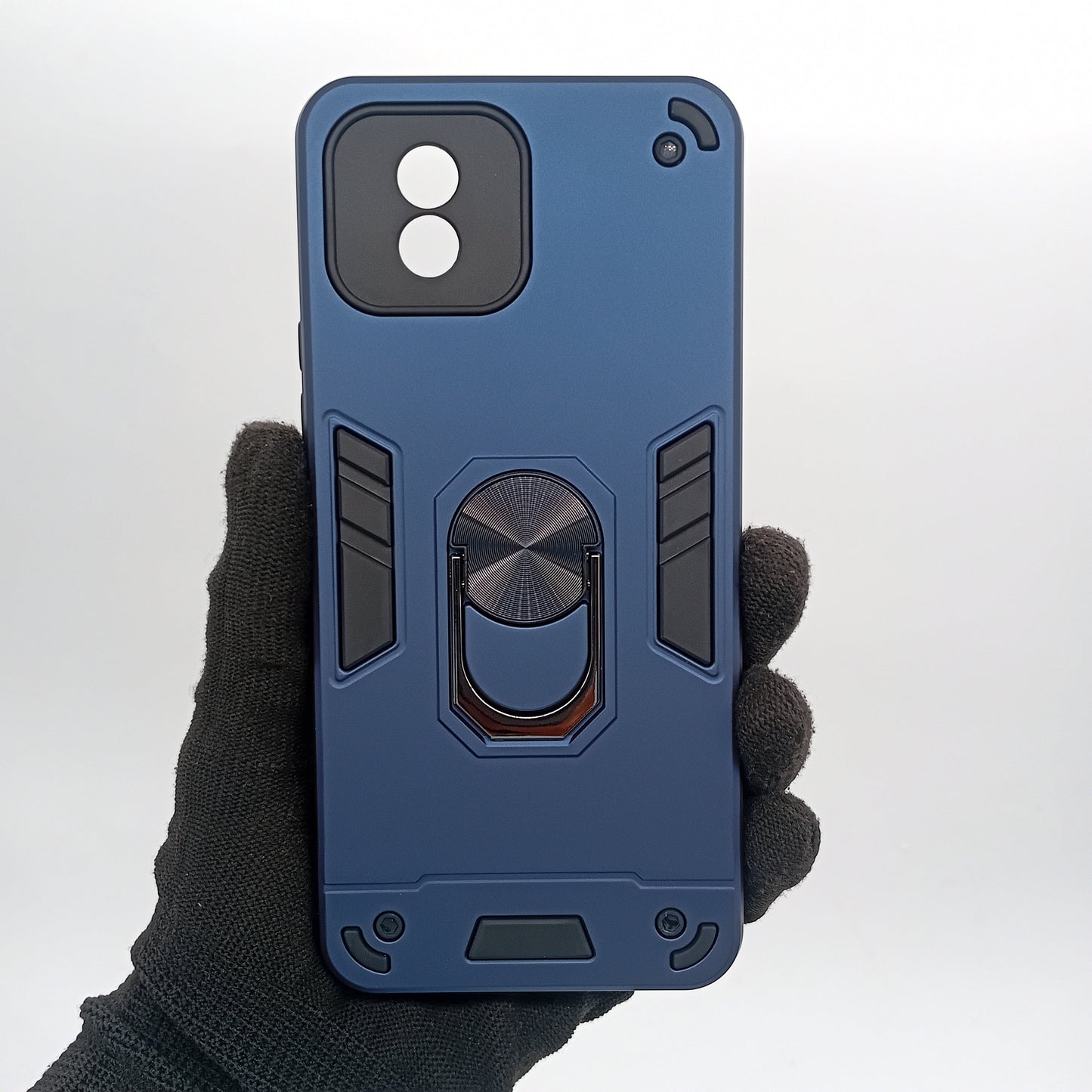 Vivo Y02 Hard PC Shockproof Case with Ring Holder