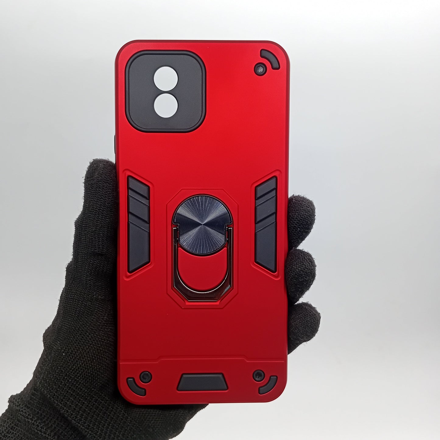 Vivo Y02 Hard PC Shockproof Case with Ring Holder
