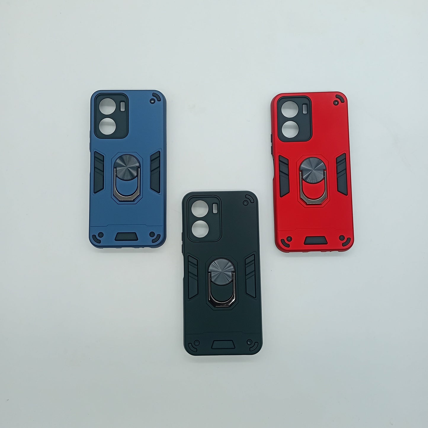 Vivo Y16 Hard PC Case: Shockproof Slim Cover with Ring Holder