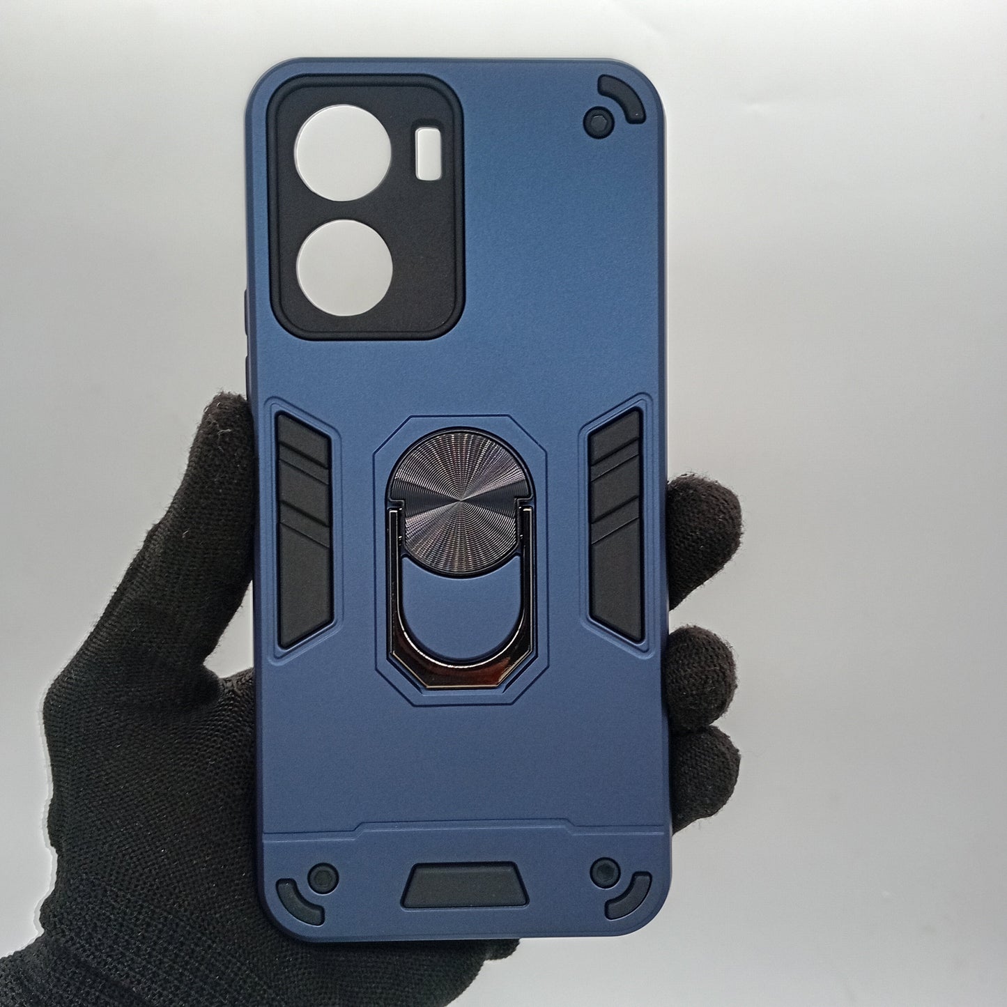 Vivo Y16 Hard PC Case: Shockproof Slim Cover with Ring Holder