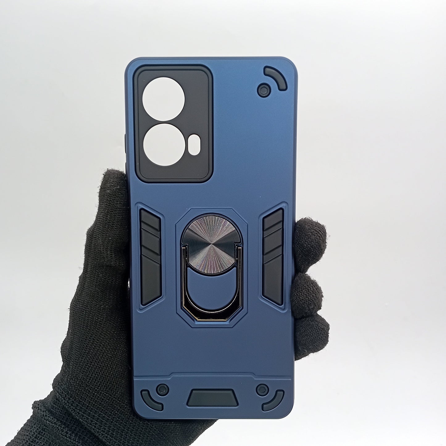 Motorola Moto G85 Hard PC Shockproof Case w/ Ring Holder