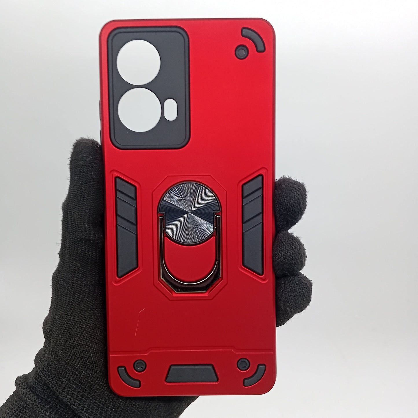 Motorola Moto G85 Hard PC Shockproof Case w/ Ring Holder