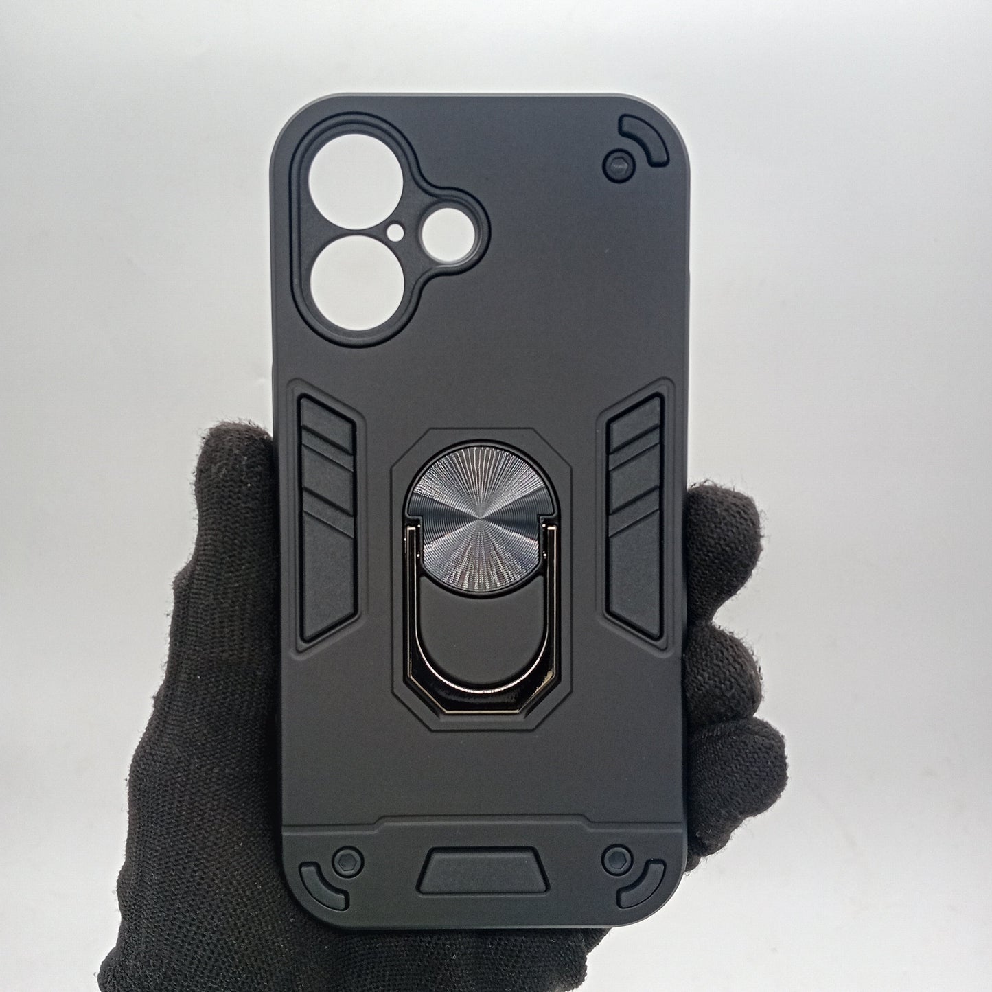 iPhone 16 Hard PC Case with Ring Holder, Slim Shockproof Cover