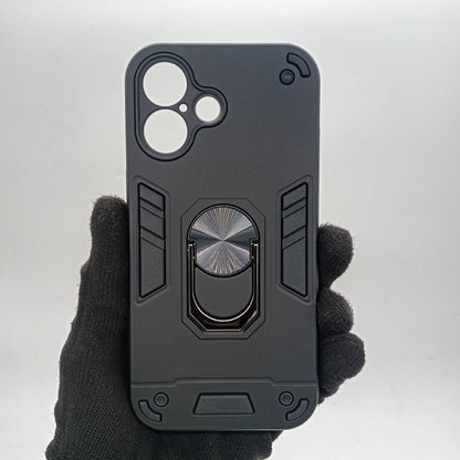 iPhone 16 Hard PC Case with Ring Holder, Slim Shockproof Cover