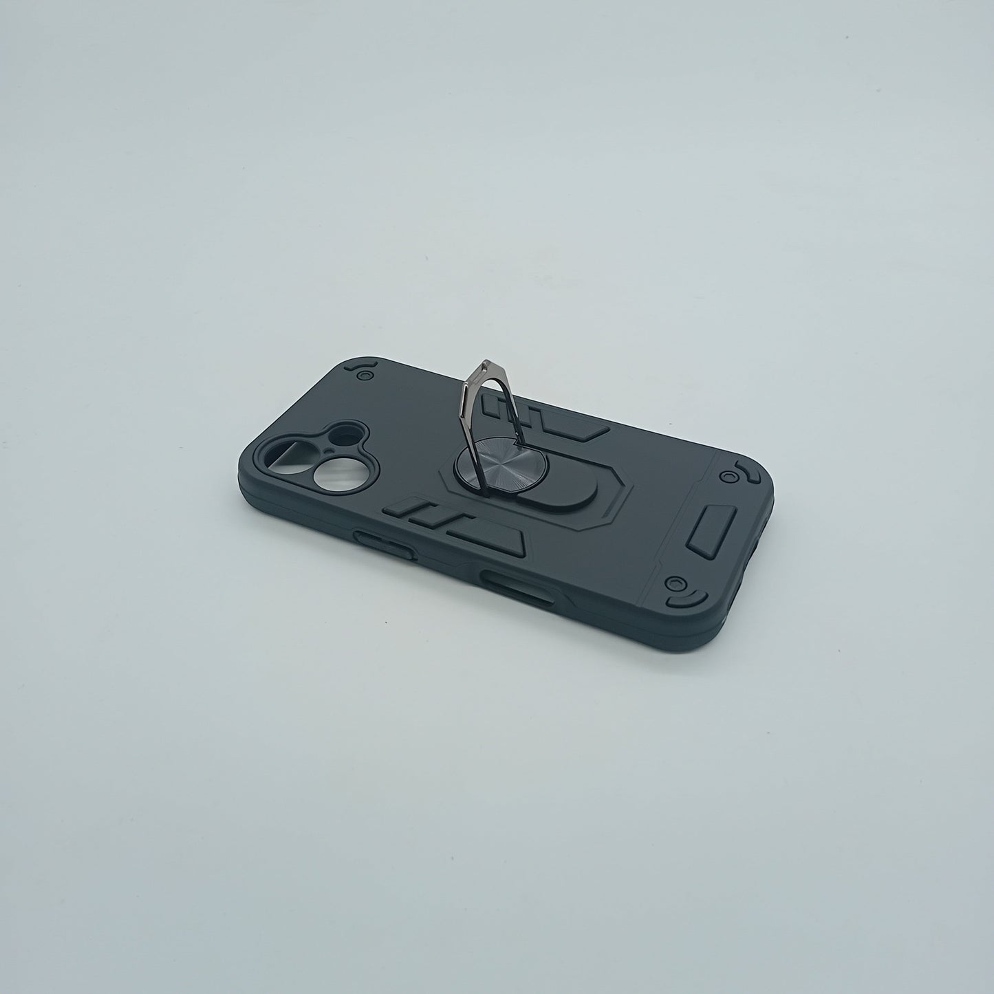 iPhone 16 Hard PC Case with Ring Holder, Slim Shockproof Cover