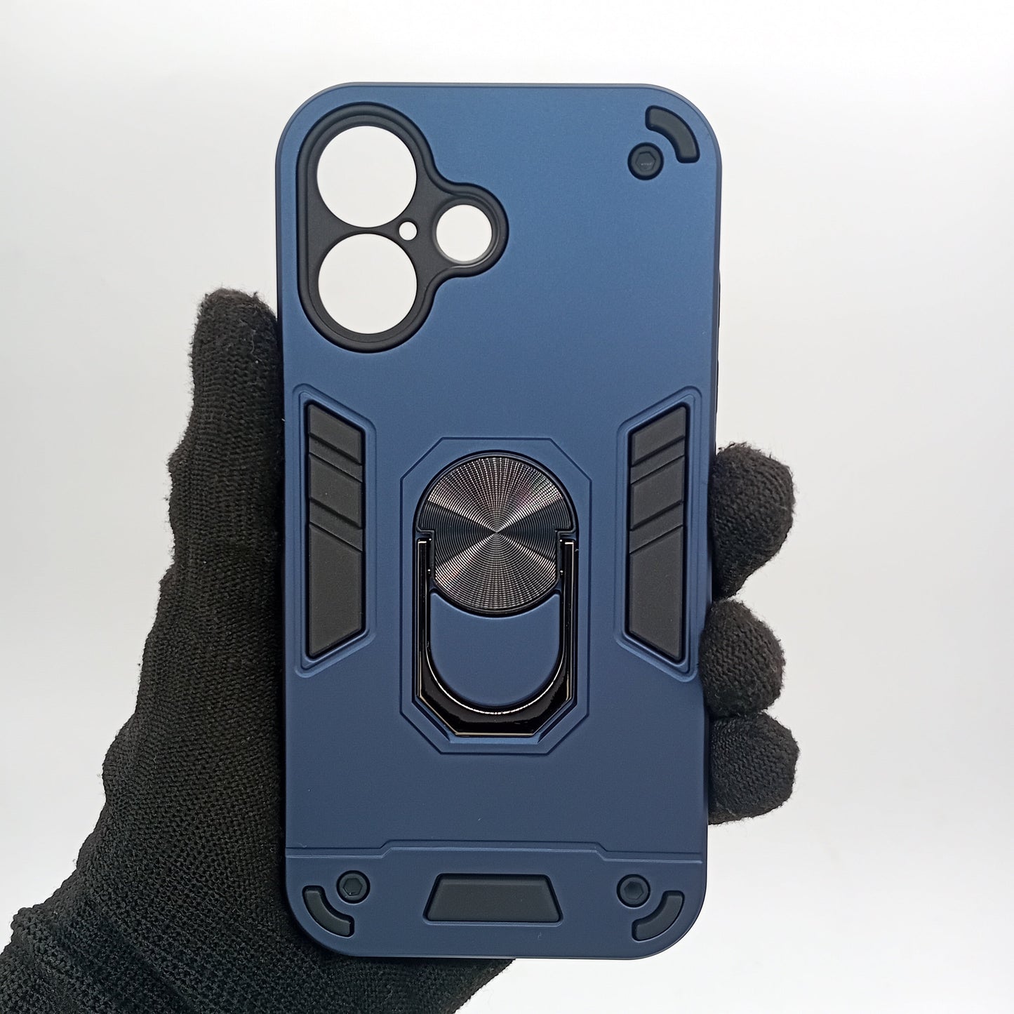 iPhone 16 Hard PC Case with Ring Holder, Slim Shockproof Cover