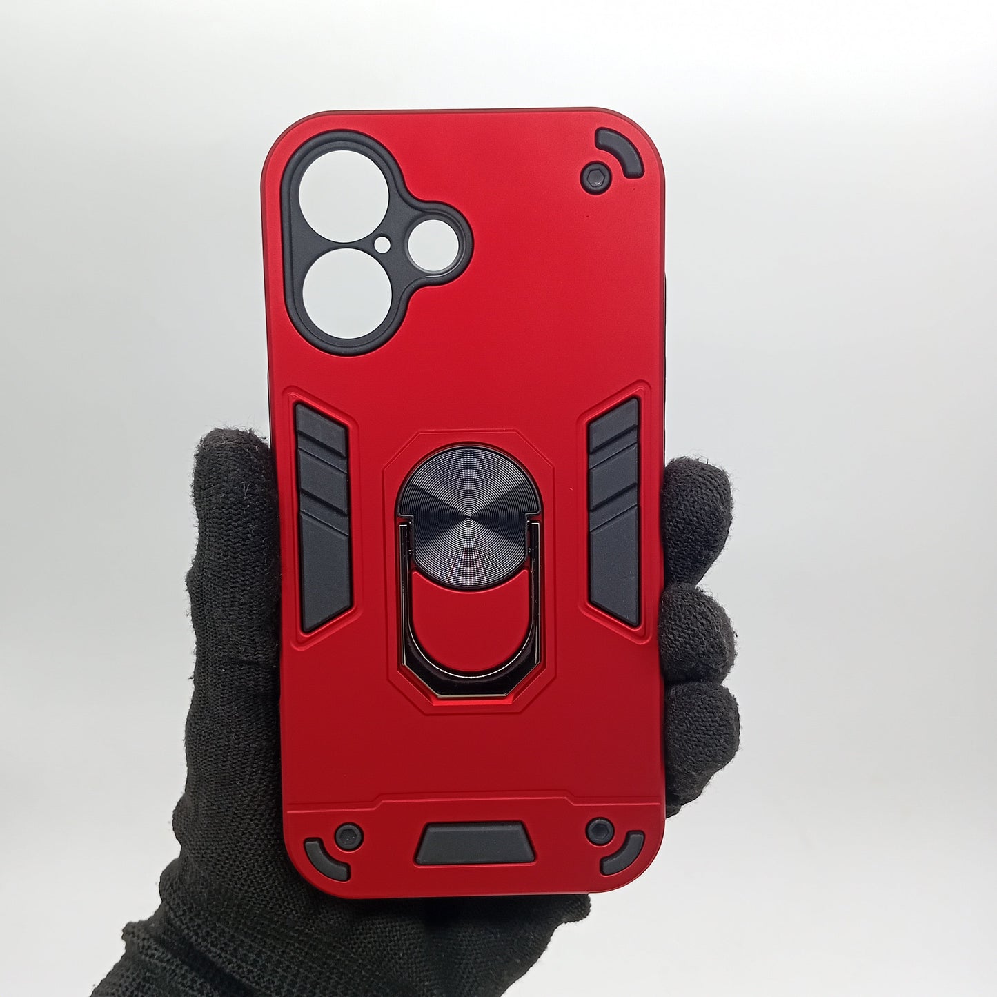 iPhone 16 Hard PC Case with Ring Holder, Slim Shockproof Cover