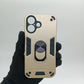 iPhone 16 Hard PC Case with Ring Holder, Slim Shockproof Cover