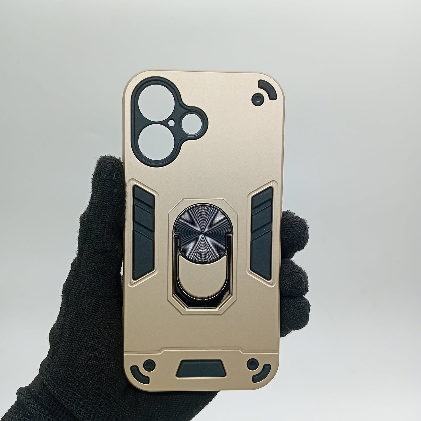 iPhone 16 Hard PC Case with Ring Holder, Slim Shockproof Cover
